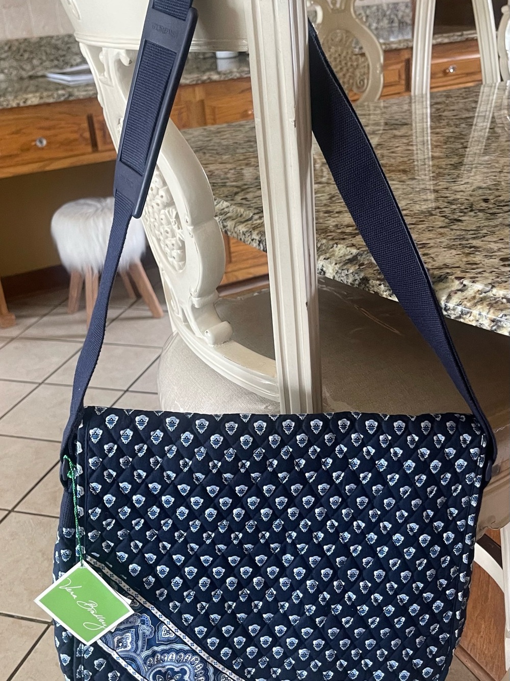 Vera Bradley Nantucket Navy Quilted Crossbody Shoulder Bag Messenger